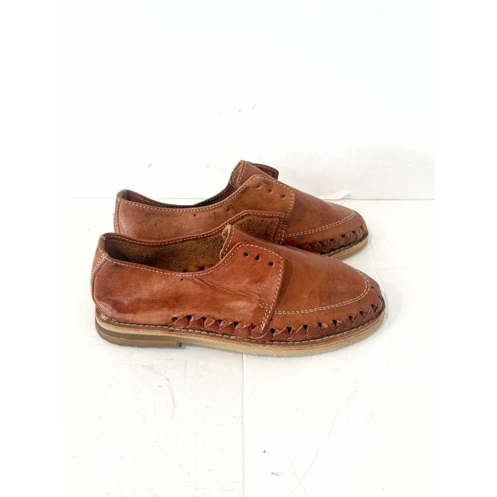 Vintage Torry Collection Leather Toddler Shoes Size 19 Huarache Loafers Turtle